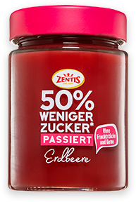 Zentis 50% weniger Zucker passiert Erdbeere